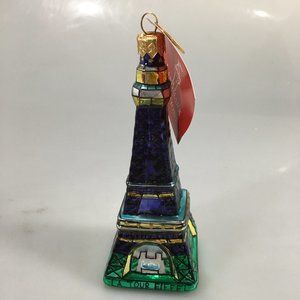 Landmark Creations Eiffel Tower Glass Ornament 5 1/4" NEW in Box Made in Poland